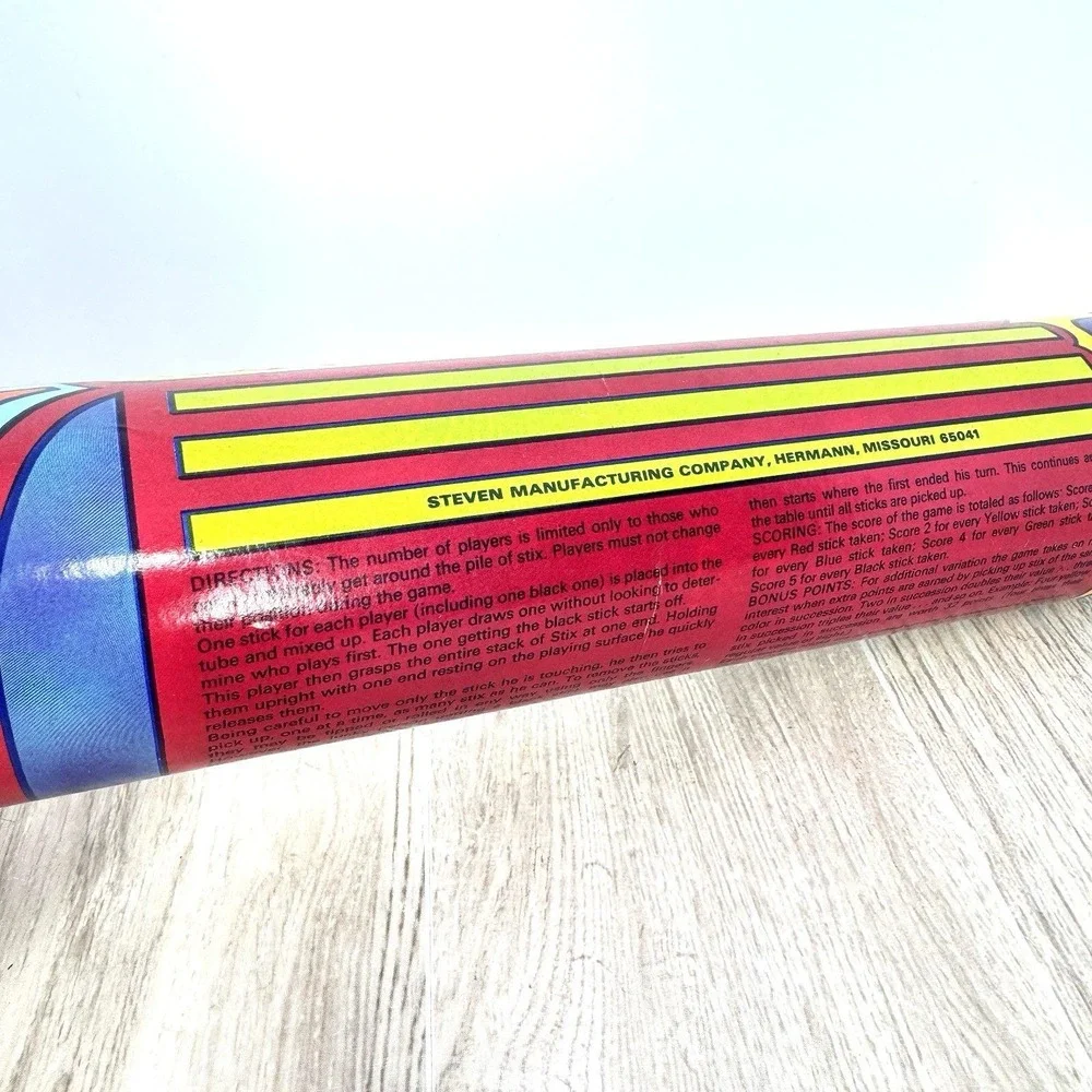 Vintage Steven's King Size Pick‎ Up Stix Game Jumbo Tube USA Classic Toy 60s
